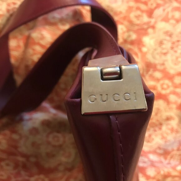 VINTAGE GUCCI RED WINE LEATHER - PURCHASED IN ROMA, ITALIA - Picture 2 of 8